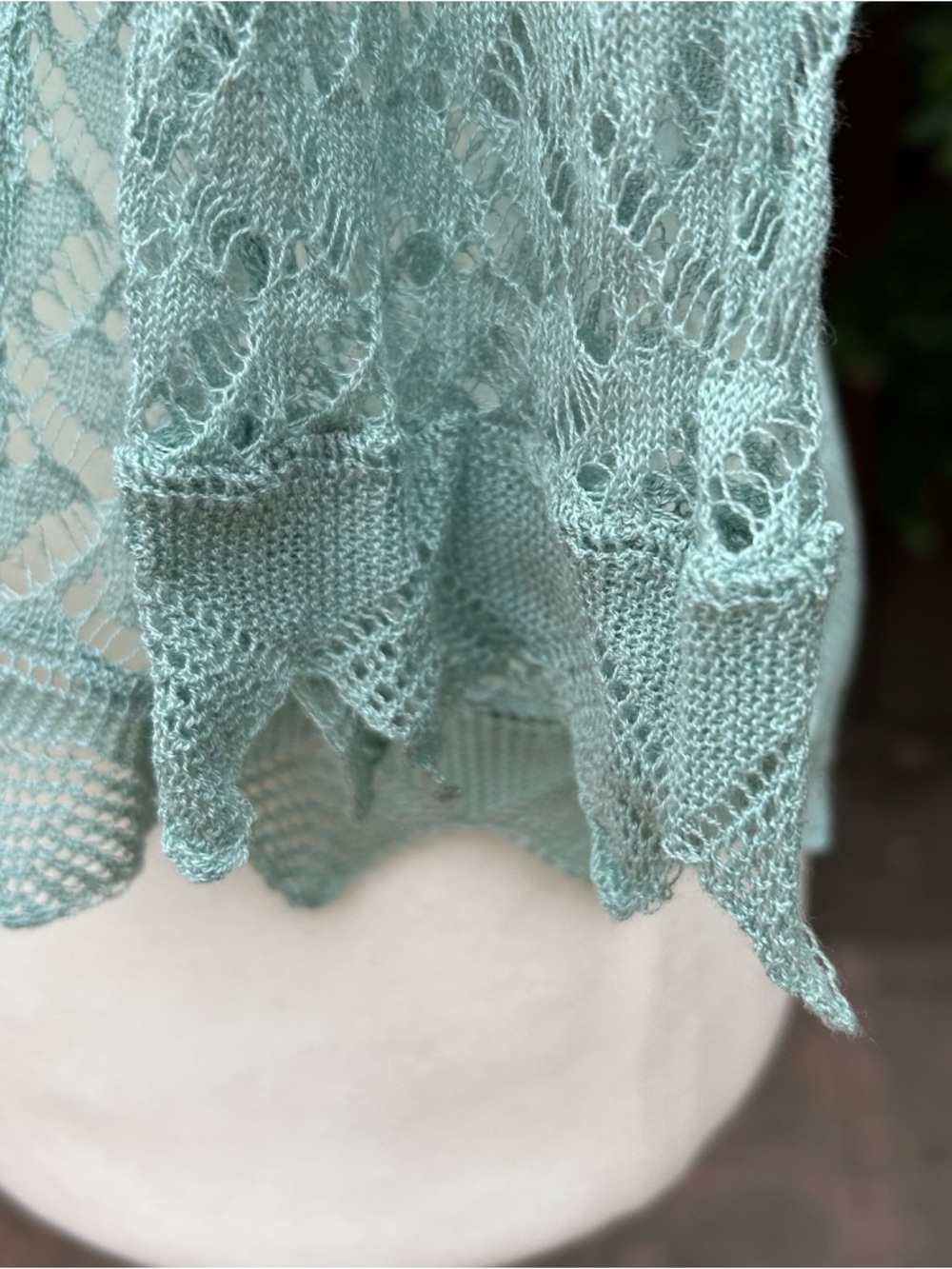 Vintage Max Azria Collection Cardigan Lace Crochet Open Front Green - Picture 12 of 13